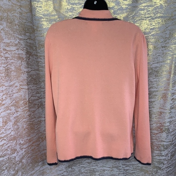 Anne Klein blush pink/orange knitted open cardigan/sweater - Picture 8 of 11